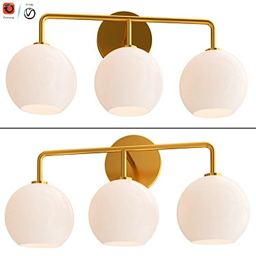 Milk Globe Sconce: Sculptural Lighting 3D model image 1 