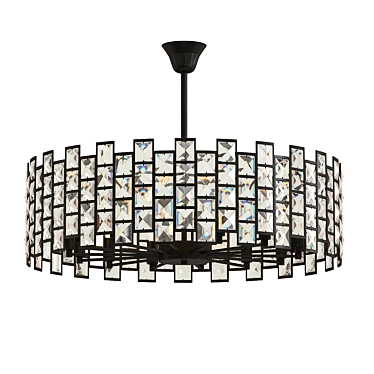 Stunning Crystal Black Chandelier 3D model image 1 