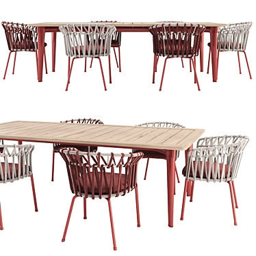 Stylish Emma Cross Chair & Terrace Table 3D model image 1 