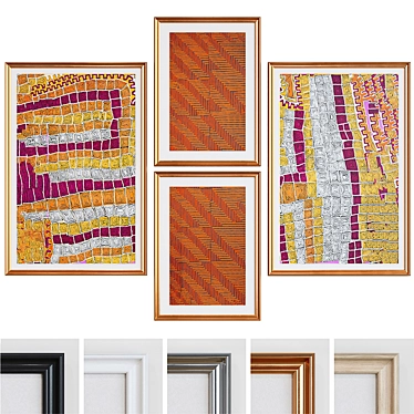 Modern Abstract Picture Frame Set 3D model image 1 