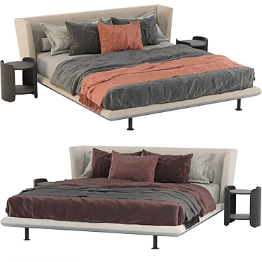 B&B Italia Noonu Bed: Modern Italian Luxury 3D model image 1 