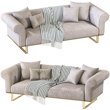 Elegant Gio Living Sofa 3D model image 1 