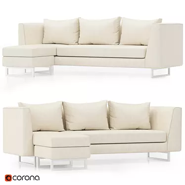 Elegant Matthew Sectional Sofa 3D model image 1 