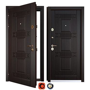 Atlanta Favorit Entrance Metal Door 3D model image 1 