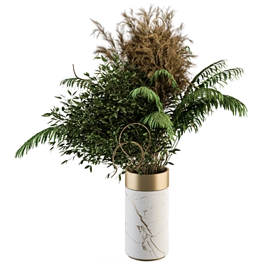 Mixed Branches Bouquet in Stone Vase 3D model image 1 