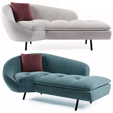 Contemporary Chaise Lounge Sofa 3D model image 1 