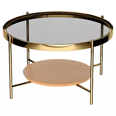 Elegant Gold Coffee Table 3D model image 1 