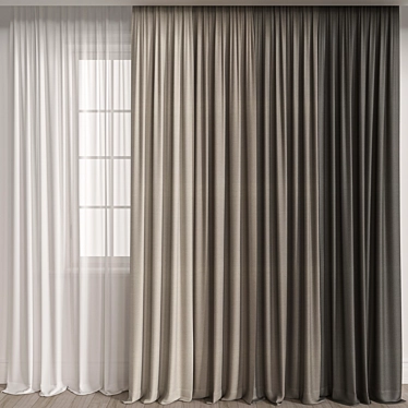 Elegant Curtain Design 3D model image 1 