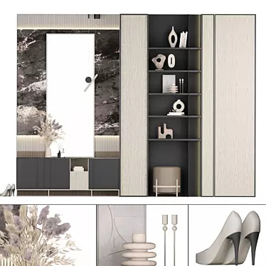 Modern Hallway Set: Sleek & Stylish 3D model image 1 