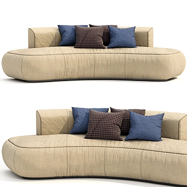 Modern Curved Fabric Sofa: Bubble Morada 3D model image 1 