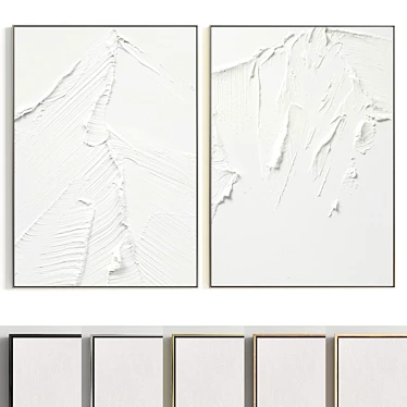 Plaster Frame Duo: Stylish Interior Art 3D model image 1 