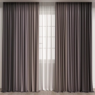 Elegant Curtain: Vray & Corona | 56,942 Polys 3D model image 1 