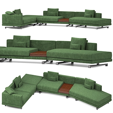 OCTAVE Versatile Fabric Sectional 3D model image 1 