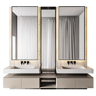 Elegant Bathroom Sanctuary 3D model image 1 