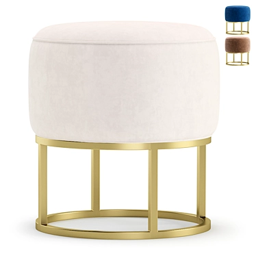 Elegant Rosie Pouffe: 3 Color Options 3D model image 1 