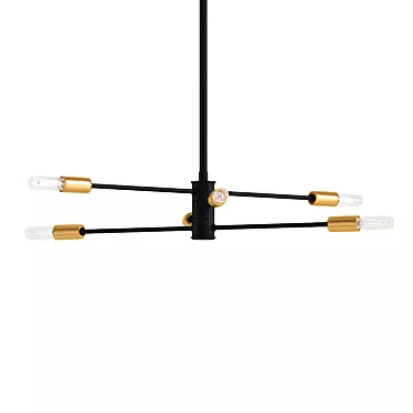 Modern Sputnik Linear Chandelier 3D model image 1 