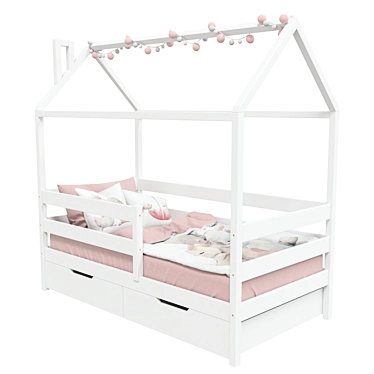 Eco-Pink Textile Bedhouse 3D model image 1 