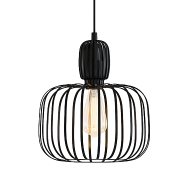 Sleek Black Hanglamp: Costola 25cm 3D model image 1 