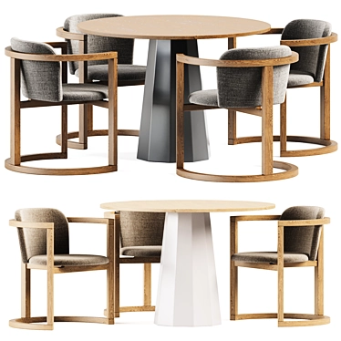 Elegant Dix Table & Stir Chair 3D model image 1 