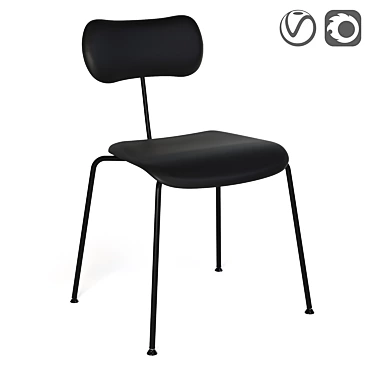Elegant Faux Leather Chair: Nod 3D model image 1 