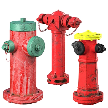 Urban Hydrant Collection: High Detail, 3 Models 3D model image 1 