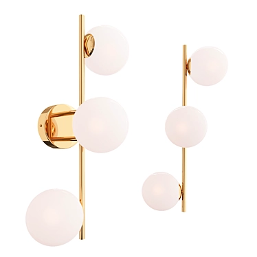 Opulent Opal - Brushed Brass Ceiling Light 3D model image 1 