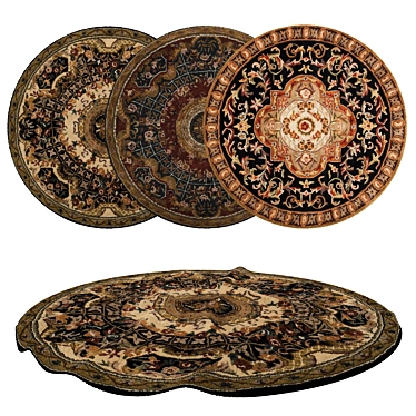 Versatile Round Rugs Set 3D model image 1 