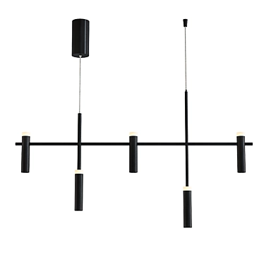 Modern Black LED Pendant Light 3D model image 1 