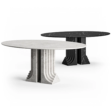 Modern Italian Marble Dining Table 3D model image 1 