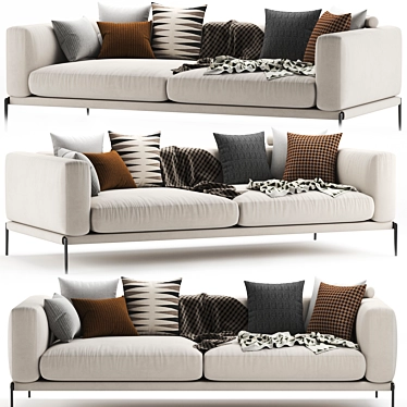 Flexform Romeo 3-Seater Sofa 3D model image 1 