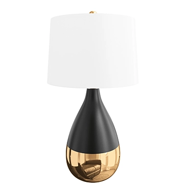 Elegant Navy and Gold Table Lamps 3D model image 1 