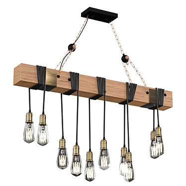 Vintage Rustic Black Pendant Lamp 3D model image 1 