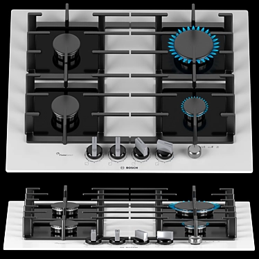 Bosch Gas Hob: Efficiency & Style! 3D model image 1 