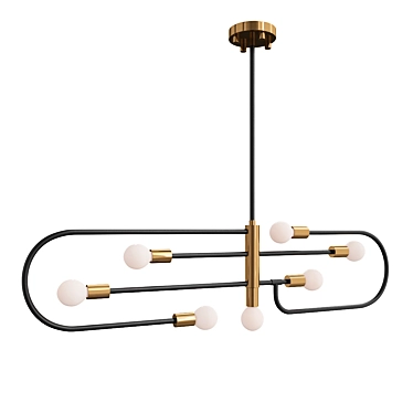 Neutra 6"W Pendant: Sleek, Matte Black & Foundry Brass 3D model image 1 