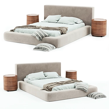 Modern Dawson Bed: Stylish, Durable & Versatile 3D model image 1 