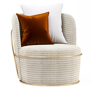 Trussardi Oval Armchair: Iconic Italian Design 3D model image 1 