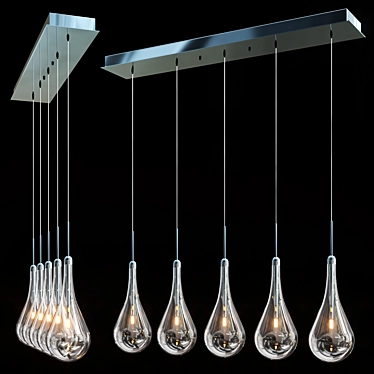 Sleek LED Linear Pendant 3D model image 1 