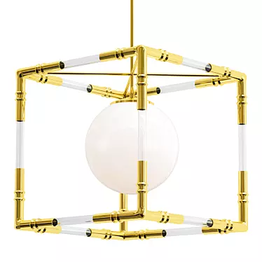 Elegant Bamboo Acrylic Pendant 3D model image 1 
