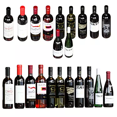 Ultimate Wine Assortment: 11 Famous Brands 3D model image 1 