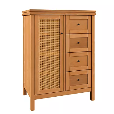 Gabin Chest: Compact 4-Drawer Wardrobe 3D model image 1 