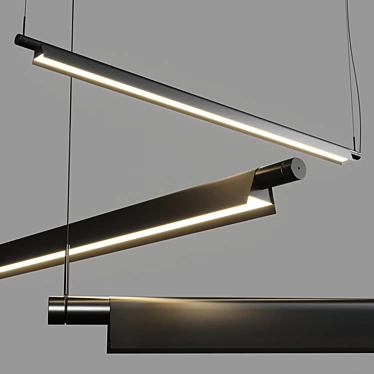 Compendium D81BW: Sleek Hanging Lamp 3D model image 1 