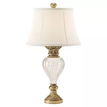 Elegant Antique Gold Mercury Glass Table Lamp 3D model image 1 