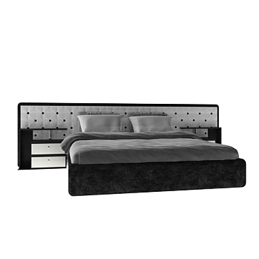 Sleek Minimalist Bed 3D model image 1 