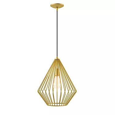 Antique Brass Geometric Pendant 3D model image 1 