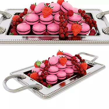 Berrylicious Macaroons: Delectable Delights with Berries 3D model image 1 