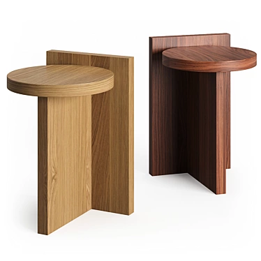 Versatile Taco Stool: Oak & Walnut 3D model image 1 