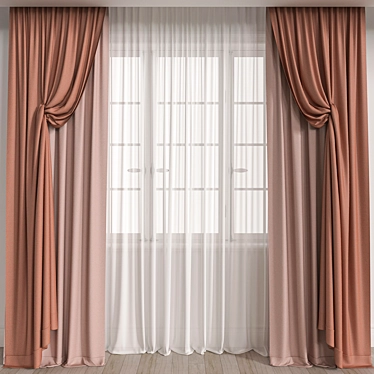 Elegant Vray/Corona Curtain 3D model image 1 