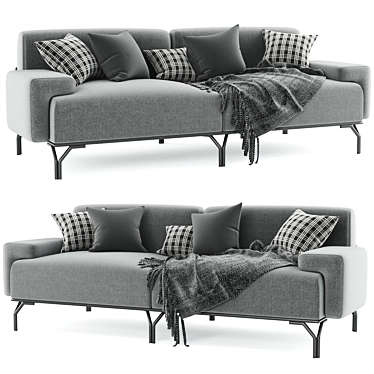 Summit Standard Sofa: Modern 2-Seater in Fabric 3D model image 1 