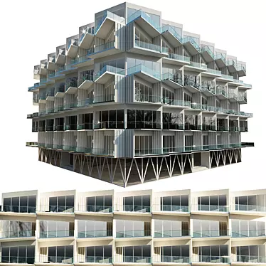 Modern Residential Building Design 3D model image 1 