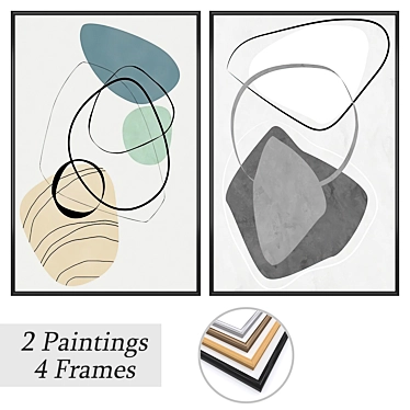 Contemporary Wall Art Set 3D model image 1 